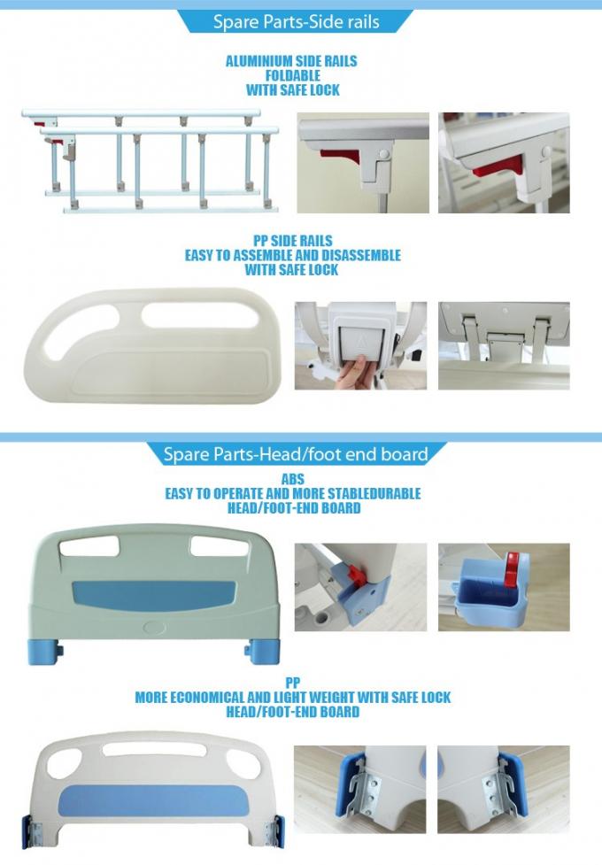 Durable Manual Hospital Patient Bed , Adjustable Medical Beds For Home