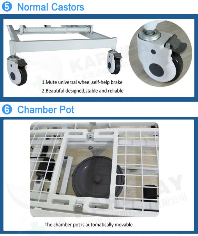 Safety Adjustable Patient Bed With Automatic Toilet For Bedridden Patient