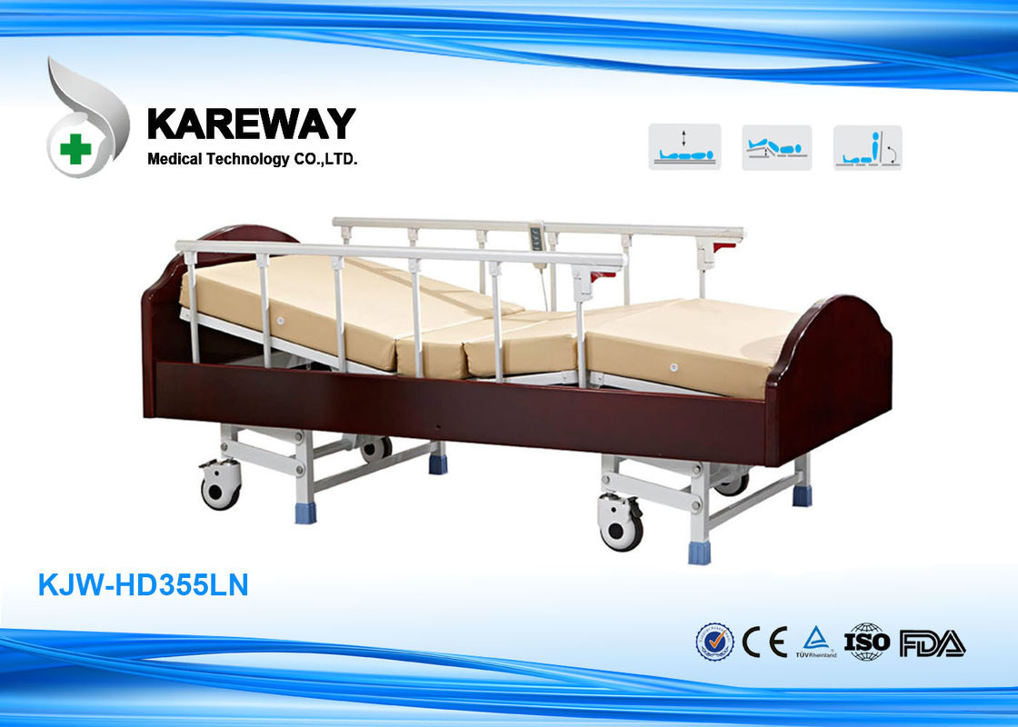 3 Functions Homecare Hospital Beds Nursing Bed With Solid Wood , Metal