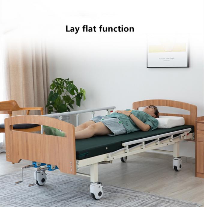 Adjustable Manual Hospital Bed Back Raising Hospital Style Beds Wooden