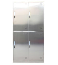 Modern Changing Room Medicine Display Cabinet , 4 Door Double Tiers Staff Room Lockers