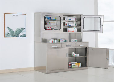 Hospital Stainless Steel Medicine Display Cabinet , Three Drawers Lockable Medicine Cabinet