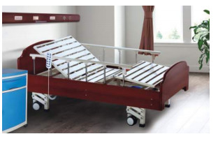Cold Steel Manual Crank Medical Adjustable Bed Epoxy Painted With 4 Hooks