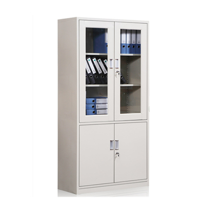 Adjustable Height Hospital Medical Display Cabinet Two Glass Doors With Lock