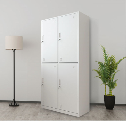 Modern 4 Door Double Tiers Staff Room Lockers Fully Assembled