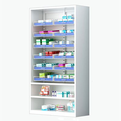 Pharmacy Medicine Display Cabinet Triple Drawer Shelf Cabinet Dia 500mm