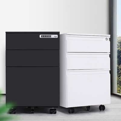 Three Drawers Cold Rolled Pedestal Filing Cabinets Environmentally Friendly