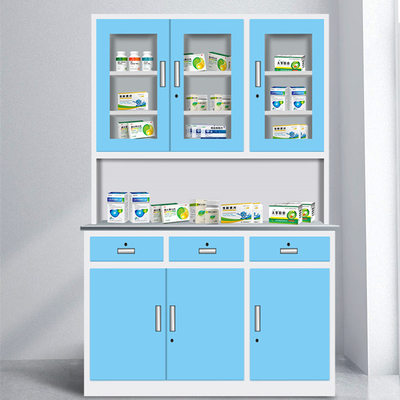 Cold Rolled Steel Medicine Display Cabinet  H1800*W1200*D500mm Electrostatic Spraying Customized support