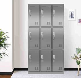 Stable Performance 9 Door Steel medicine display cabinet , Home Clothing Metal Storage Locker