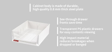 White Steel Medical Record Cabinet Durable With Wheels Customized Color