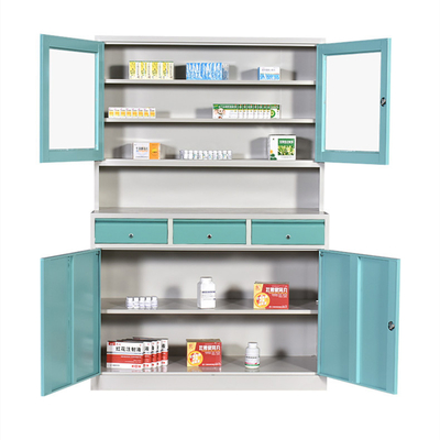 Alkali Resistant SS304 Hospital Medicine Cabinet Adjustable With 3 Drawers