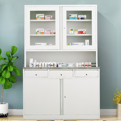 Alkali Resistant SS304 Hospital Medicine Cabinet Adjustable With 3 Drawers