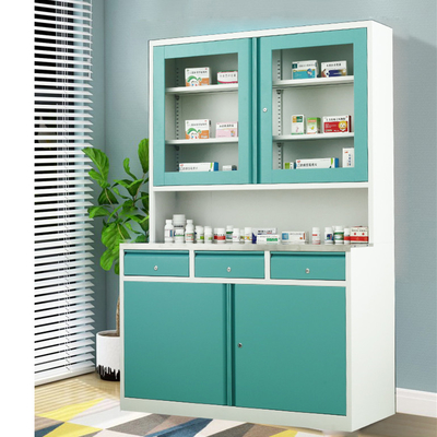 Alkali Resistant SS304 Hospital Medicine Cabinet Adjustable With 3 Drawers