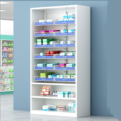 Pharmacy Medicine Display Cabinet Triple Drawer Shelf Cabinet Dia 500mm